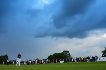 Golfing atmosphere at the BMW PGA Championship under stormy skies
