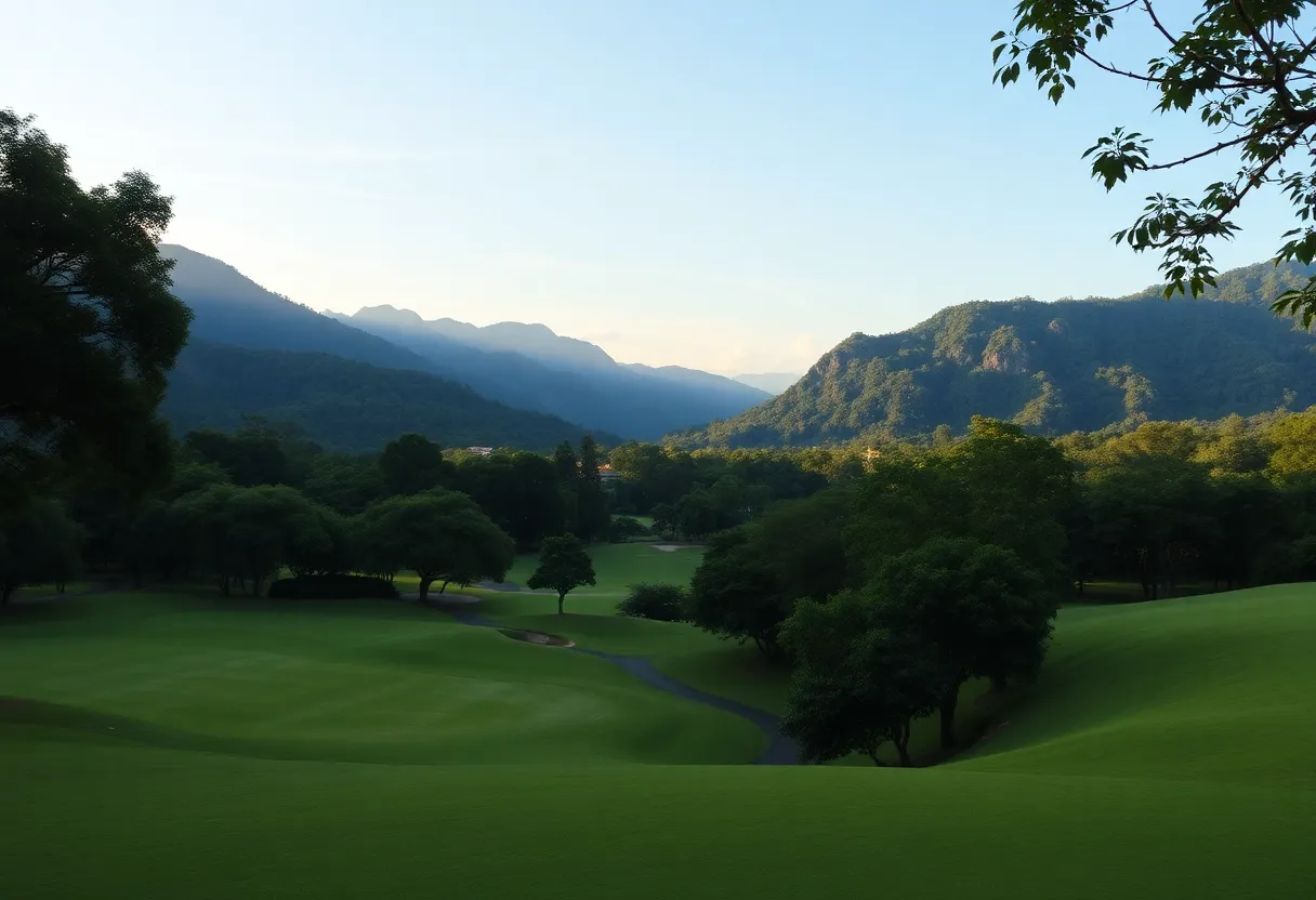 A scenic golf course in Khao Yai, Thailand