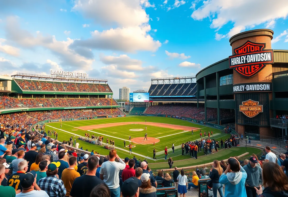 Fans enjoying various sports in Wisconsin including football and baseball.