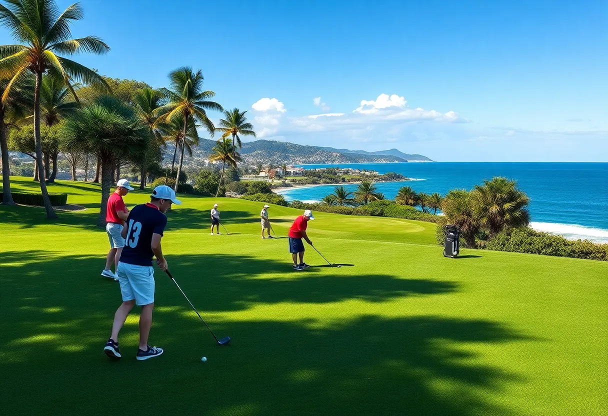 Young golfers competing at The Hay course in Pebble Beach