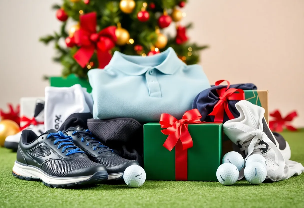 Assorted golf gifts for the 2025 holiday season.