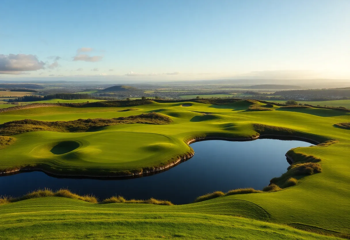 Lush fairways of Adare Manor Golf Course overlooking serene landscapes