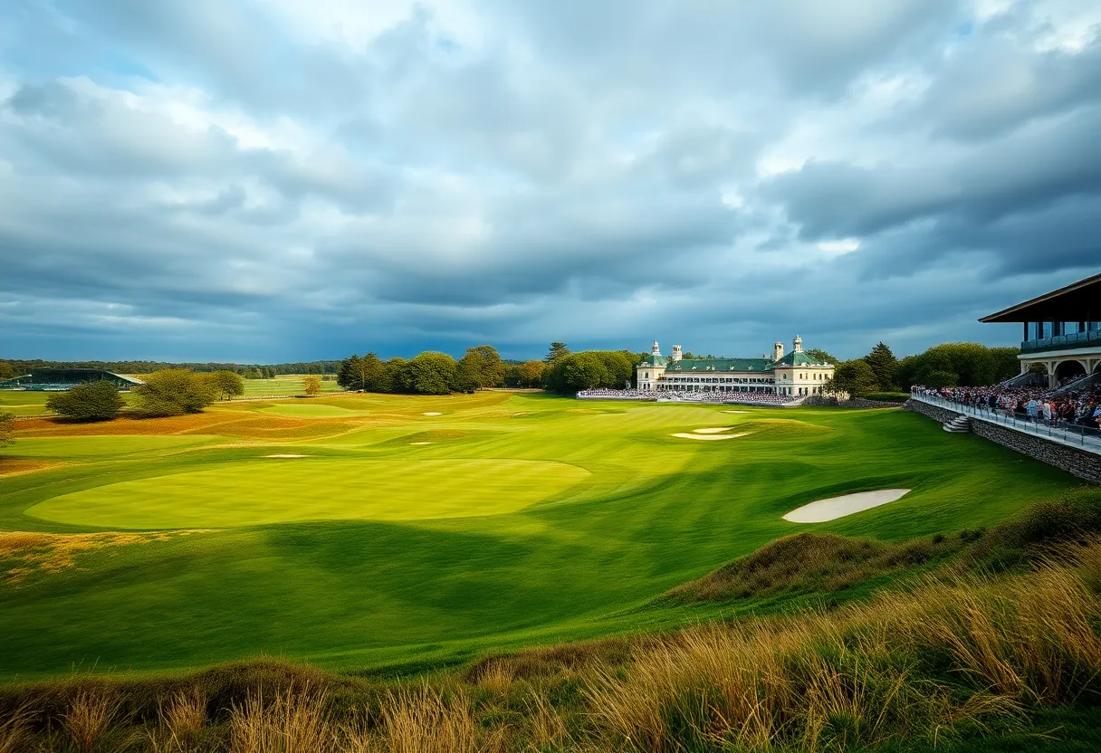 Golf course at Alfred Dunhill Links Championship with lush greens.