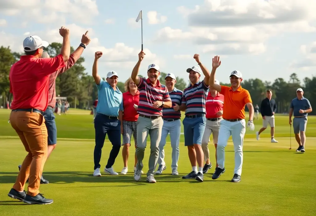 Australian golf team celebrating their victory at the LPGA International Crown