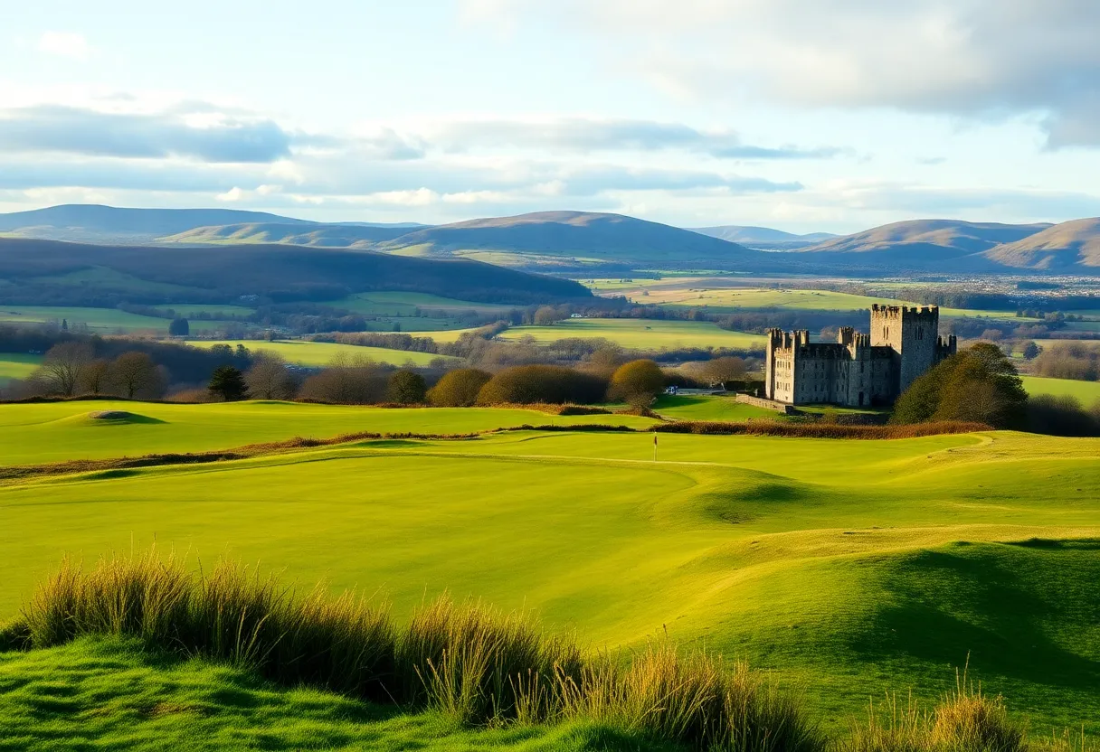 Scenic view of Cabot Highlands Golf Course with lush landscaping
