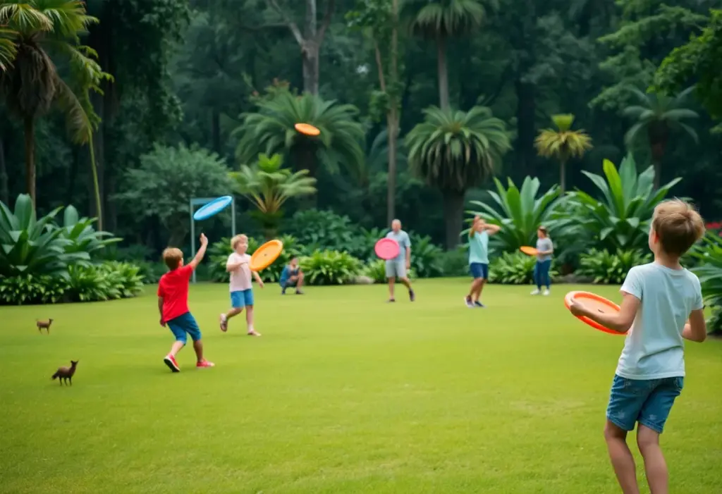 Disc golf players enjoying the new Carrascal course in Alvaiázere