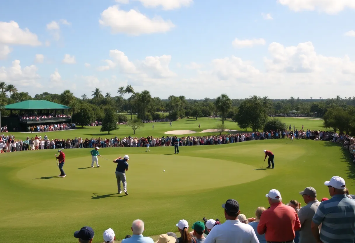 Golfers in action at the Cognizant Classic in Palm Beach Gardens