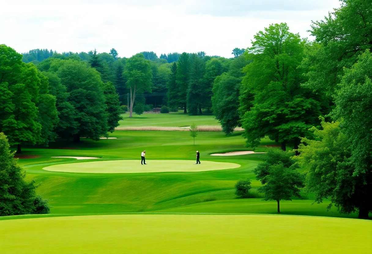 Golfers playing at the DP World India Championship