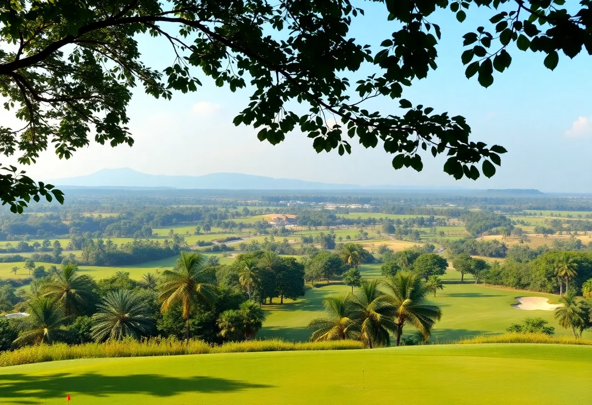 Scenic view of Delhi Golf Club during golf championship