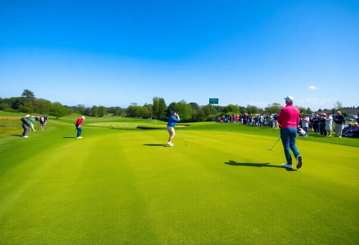 Golf players competing at the DP World India Championship