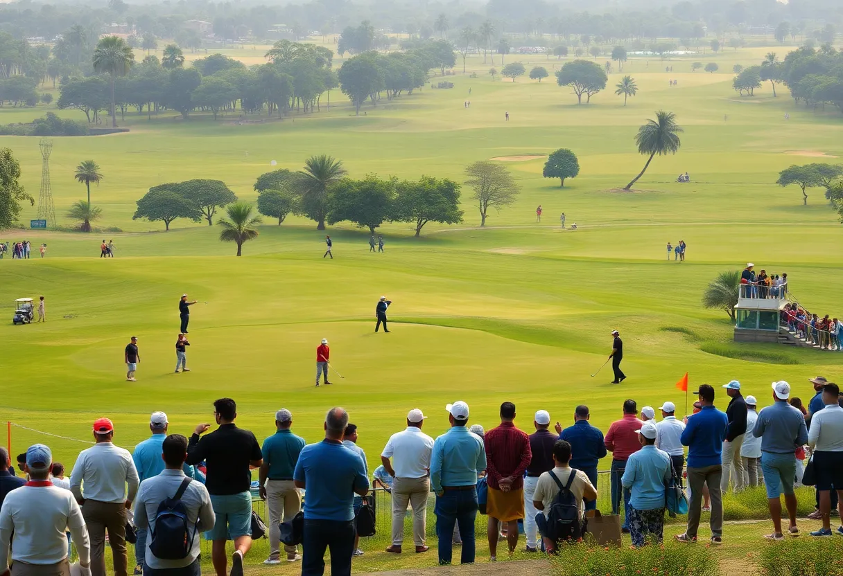 A picturesque scene of the Delhi Golf Course during the DP World India Championship.