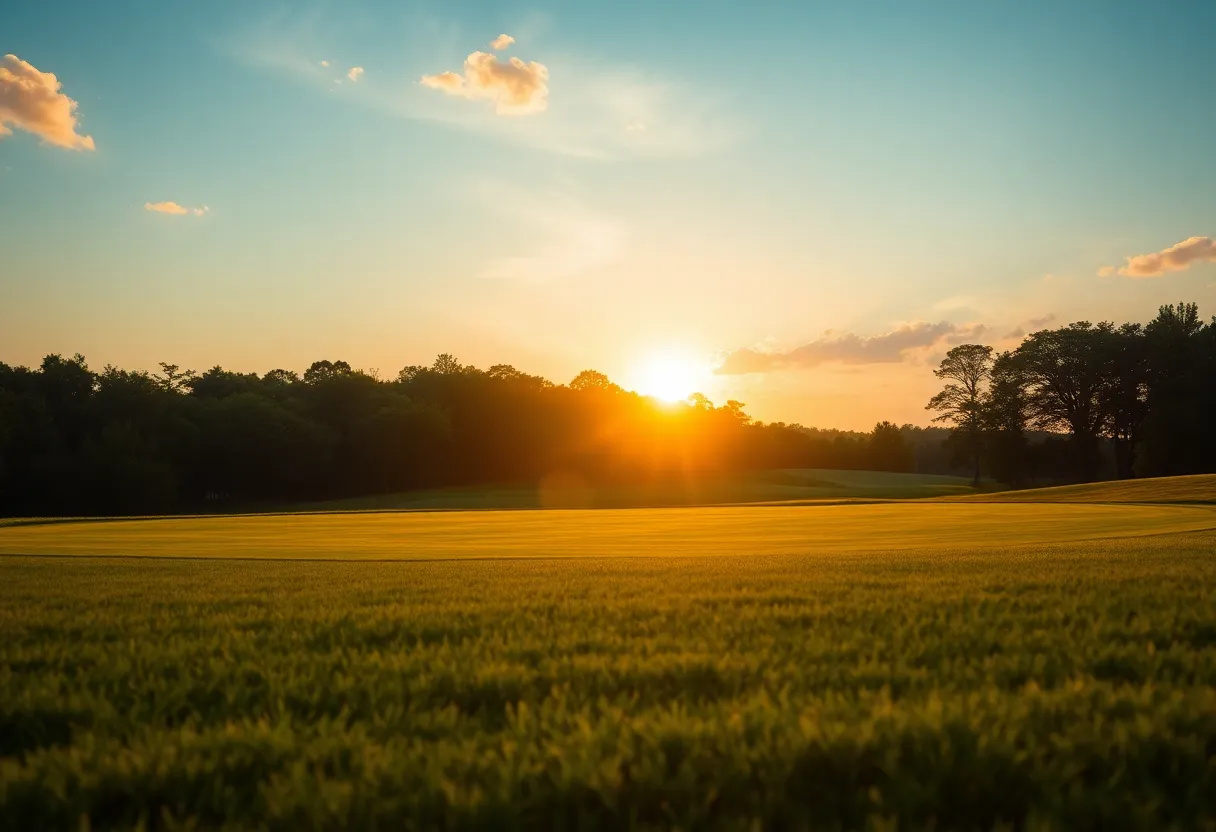 Scenic view of a golf course during the DP World India Championship