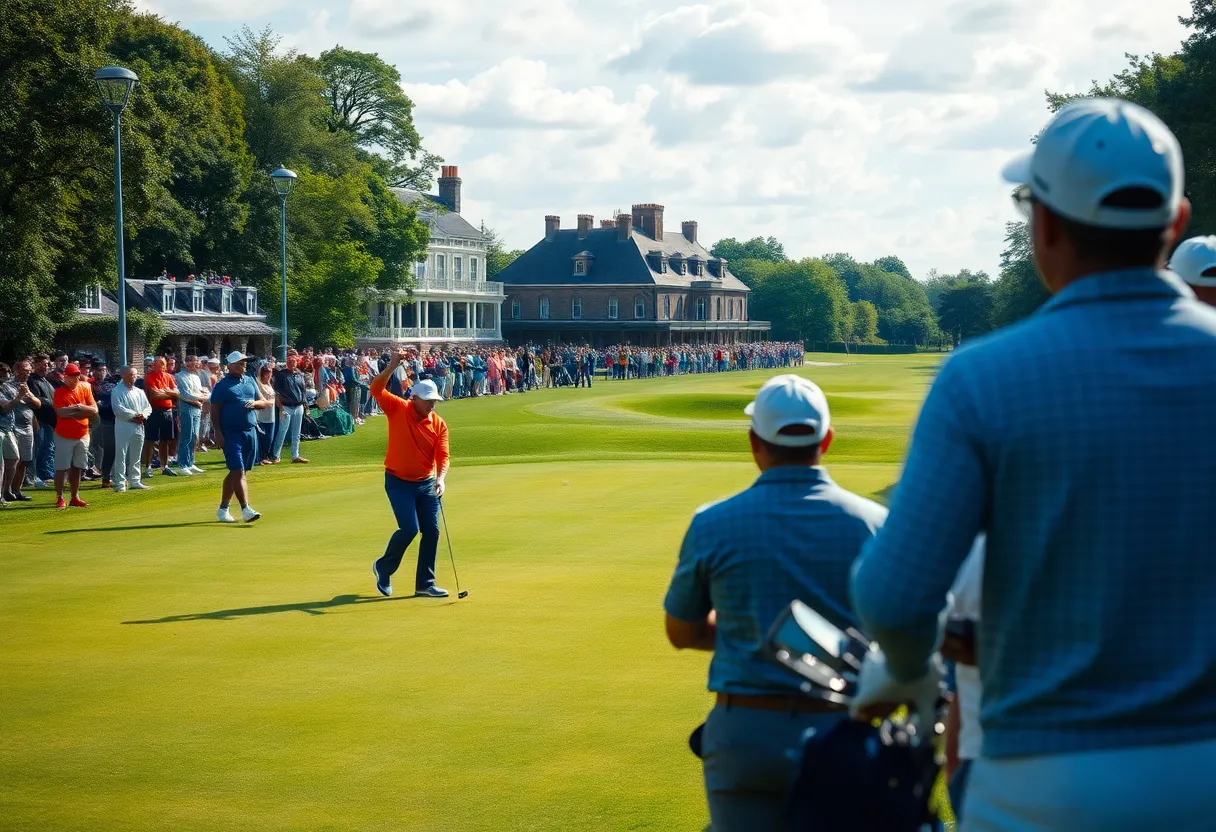 Golf players competing at the DP World India Championship