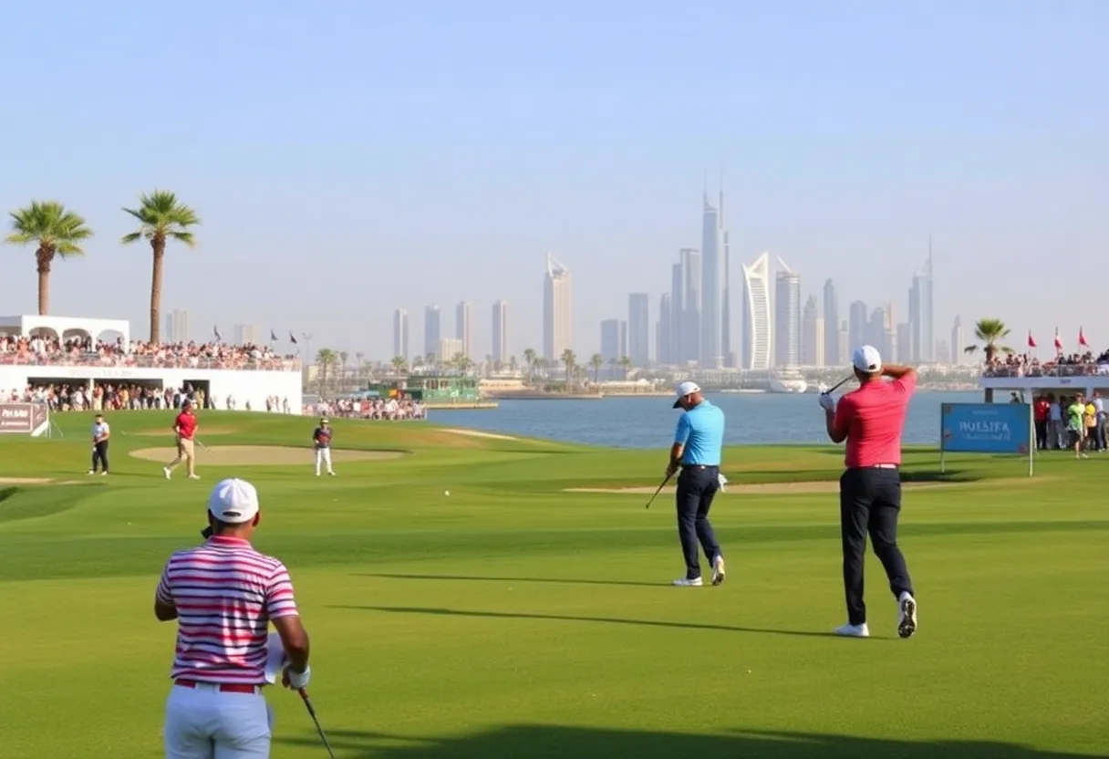 Golfers competing at the DP World Tour Play-Offs