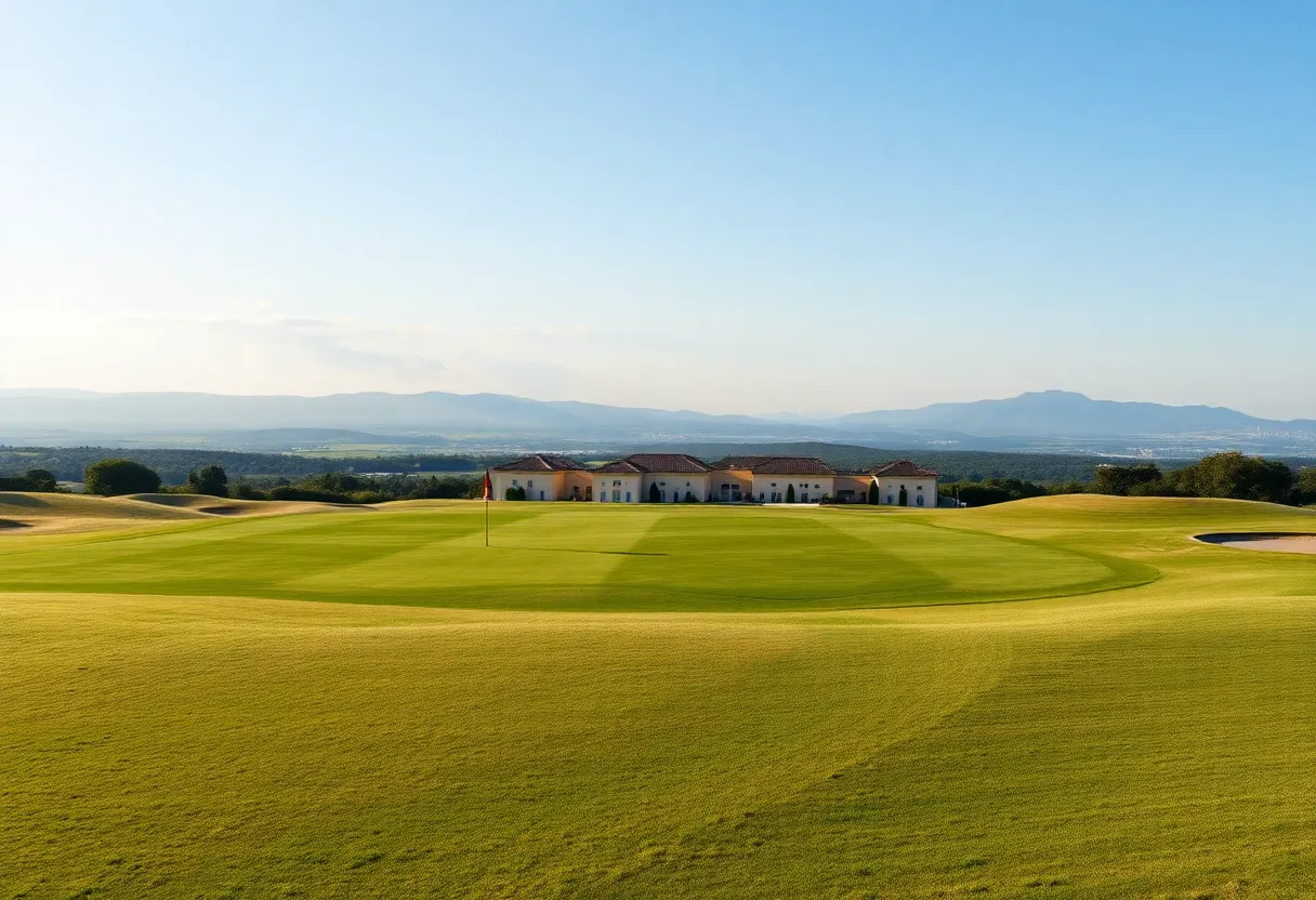 Panoramic view of Dumbarnie Links golf course