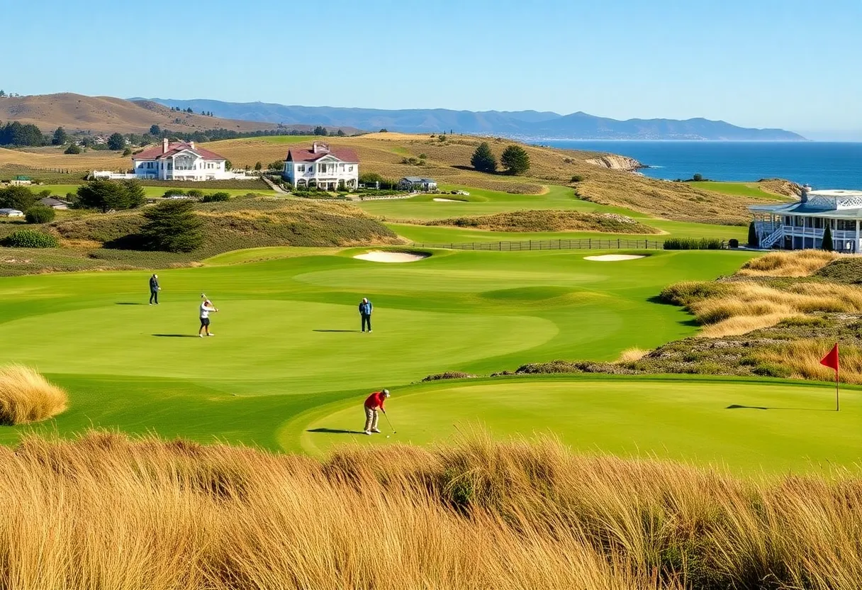Golfer playing at Dunes Course in Monterey Peninsula