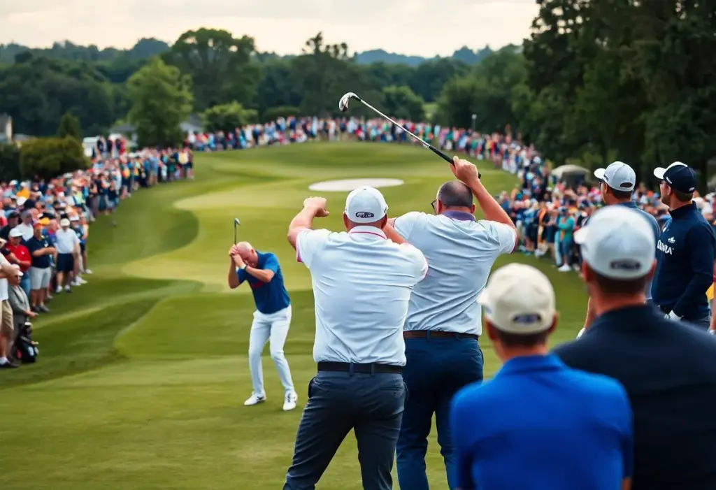 European golfers on the course competing for PGA Tour cards