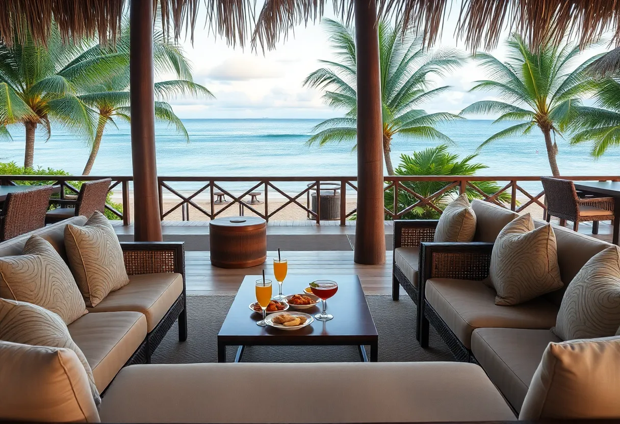 Luxurious seating in the Fiji Airways lounge