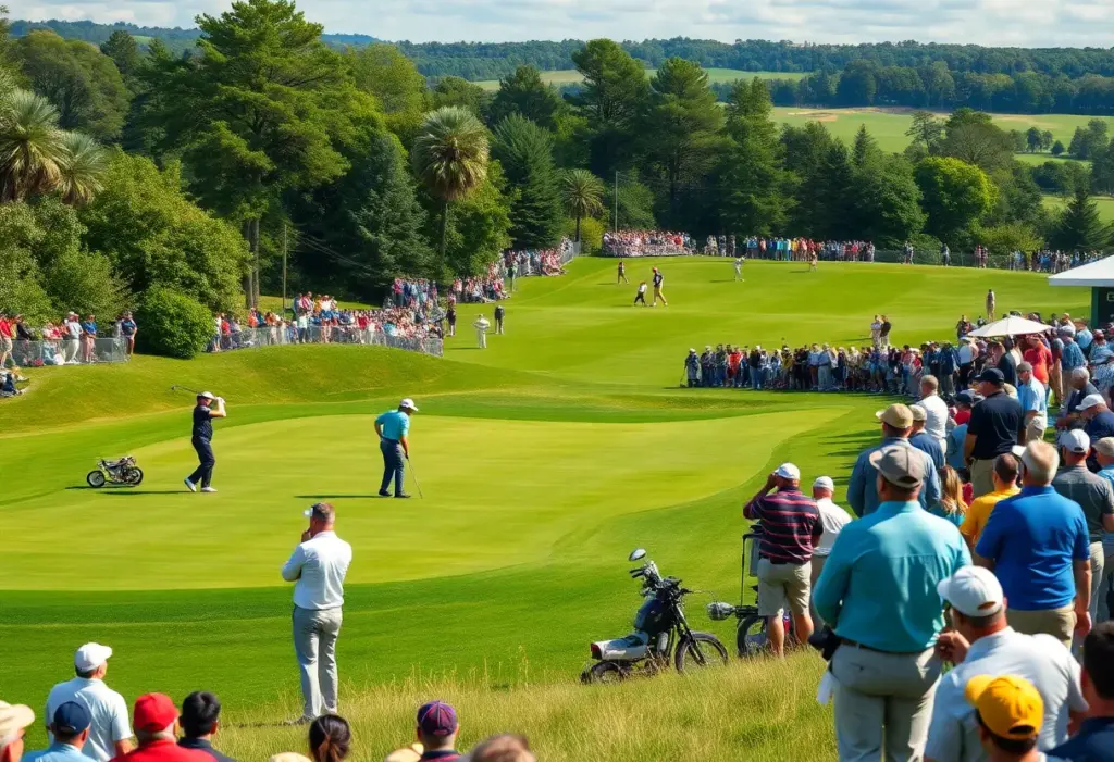 Golf players competing at the Rolex Grand Final event