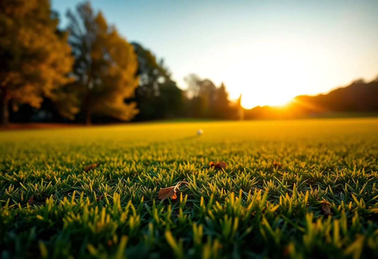 Golf course at sunset symbolizing recovery