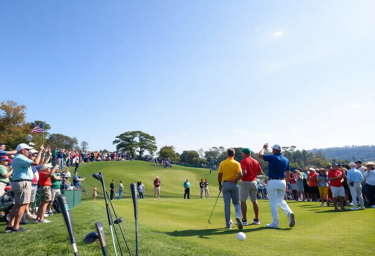 Players competing in a golf tournament