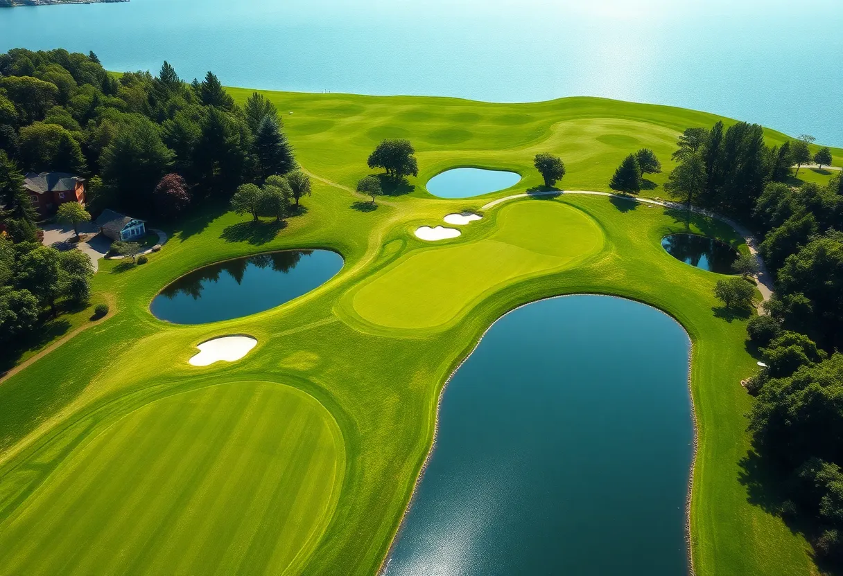 Aerial view of Halbert National Golf Course