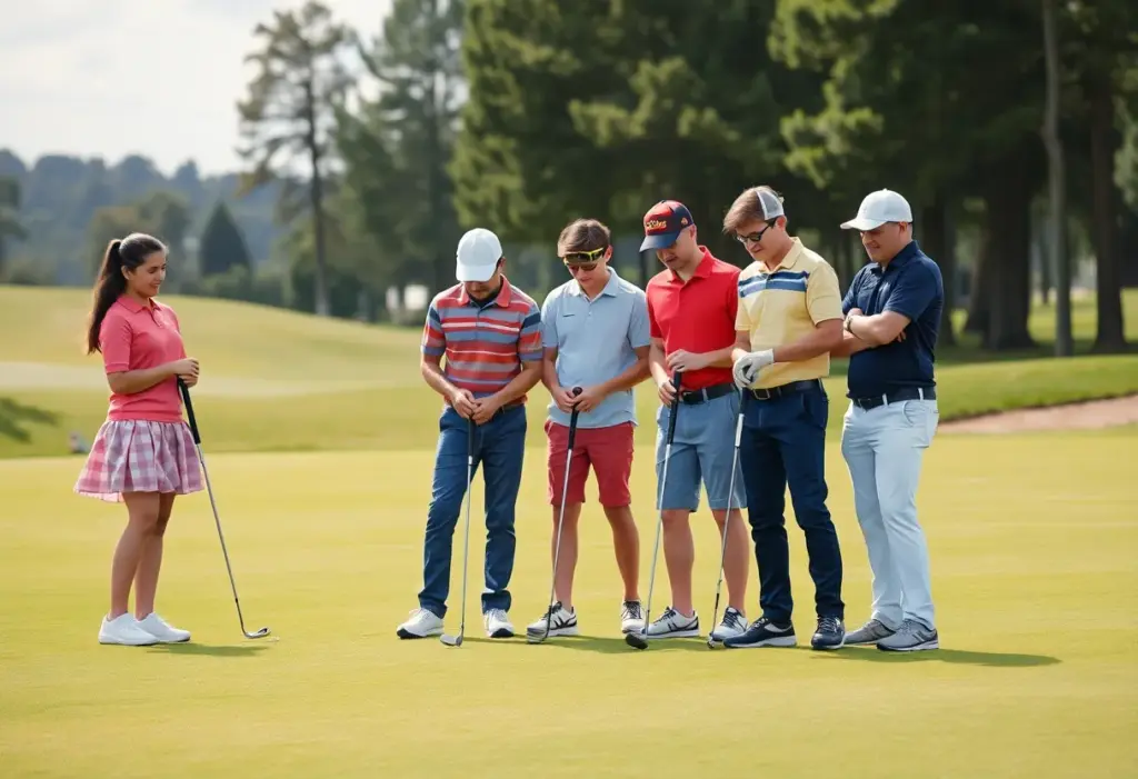 Young golfers competing in the Interschool Golf Cup