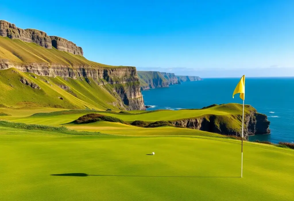 Stunning golf course in Ireland with coastal views