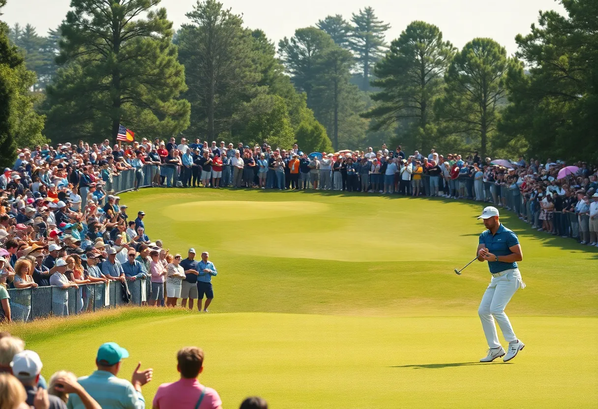 Golfers competing at the Jakarta International Championship