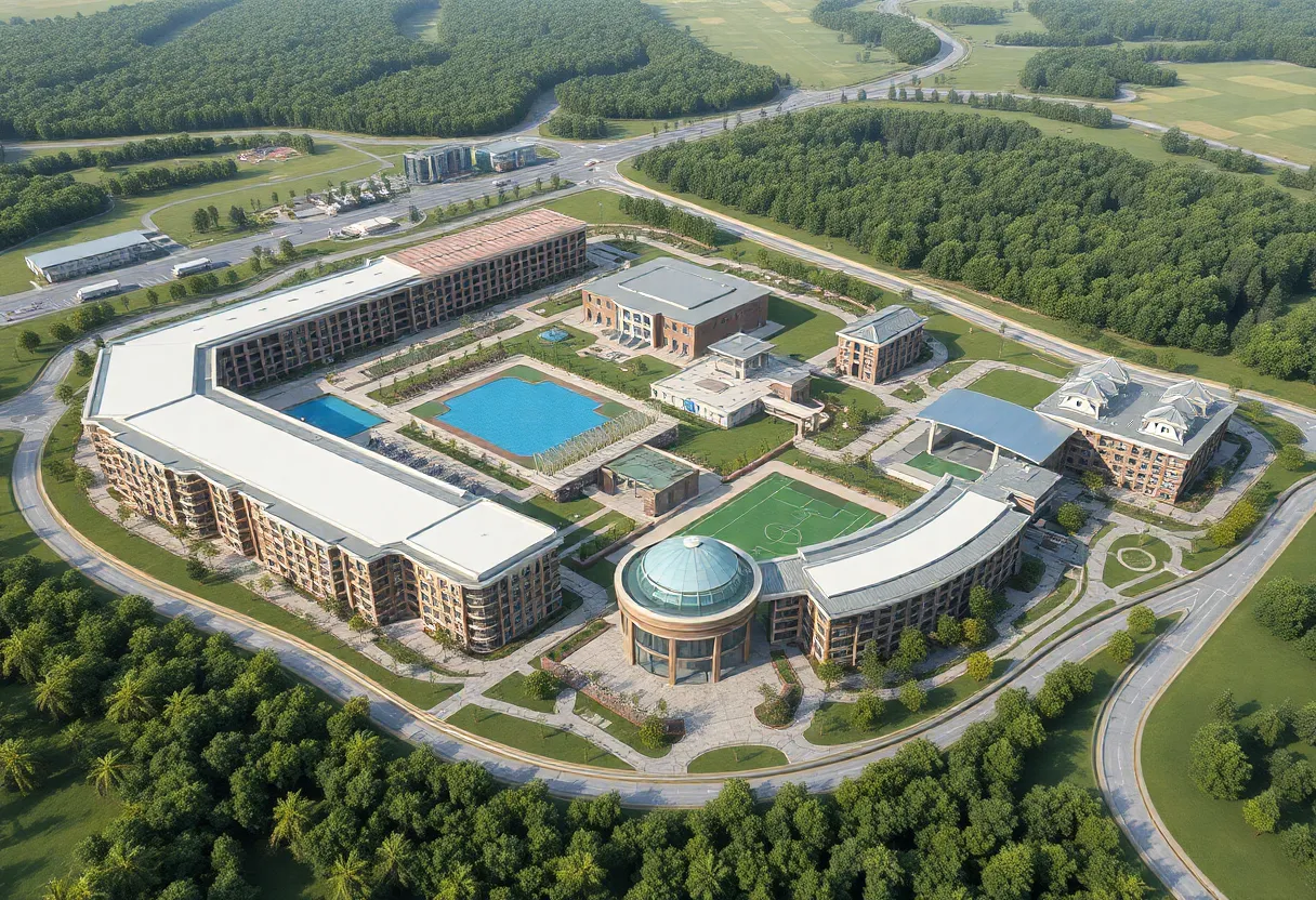 Rendering of the K-Sport complex showcasing luxury accommodations and sports facilities