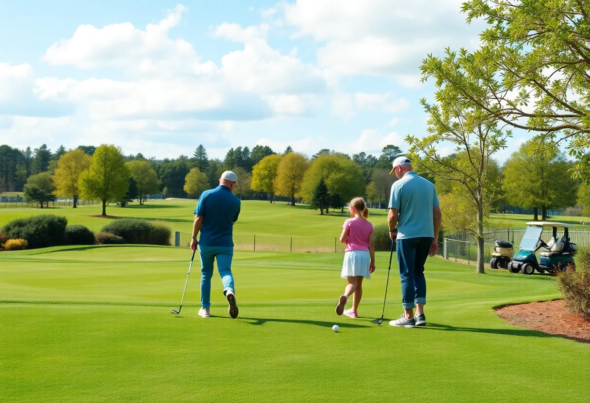 View of Little Darling Par 3 Course featuring golfers of different ages