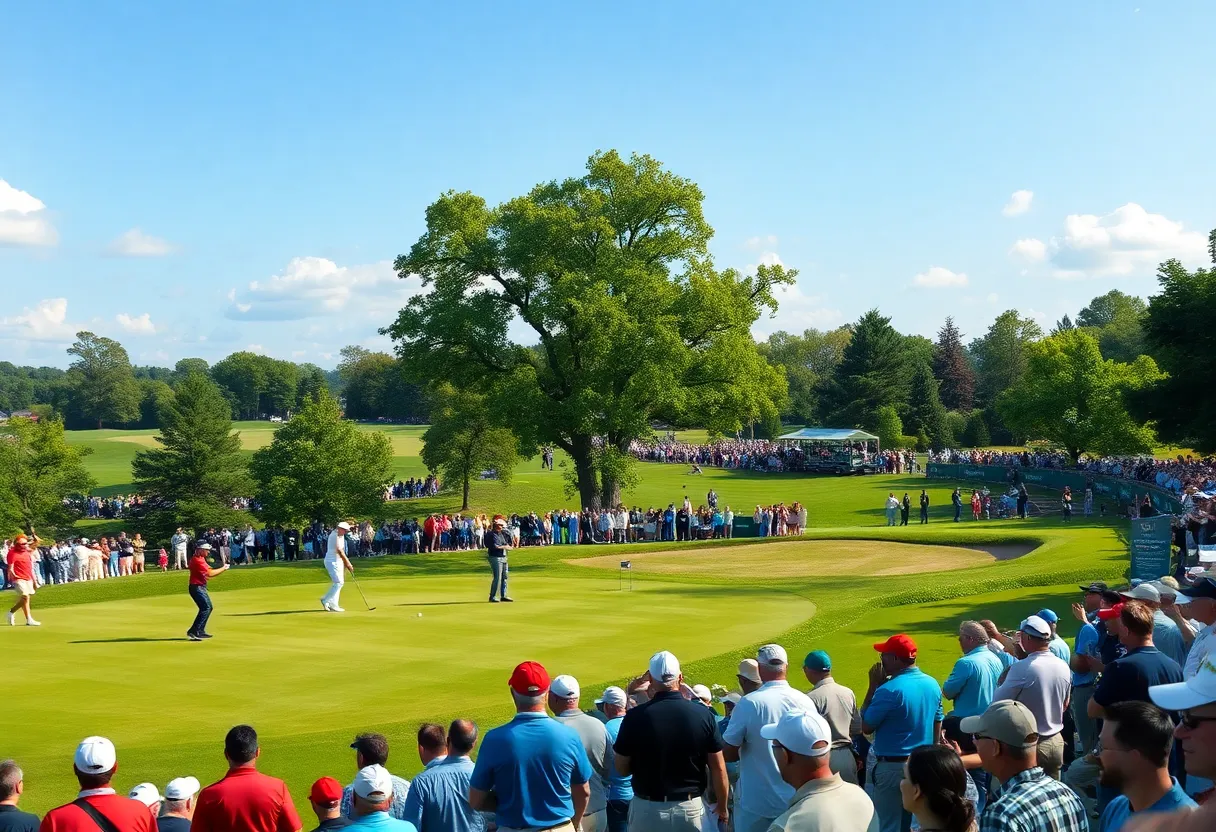 Golf players competing at Sta. Elena Golf Club during LIV Golf tournament