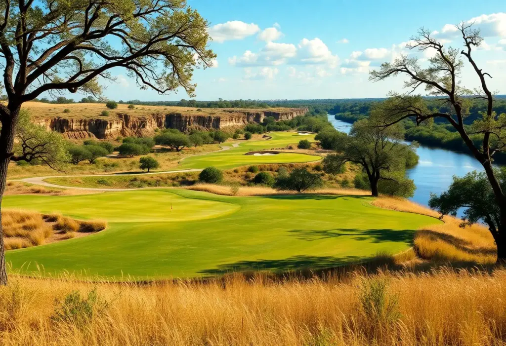 Aerial view of Loraloma golf course surrounded by nature in Texas