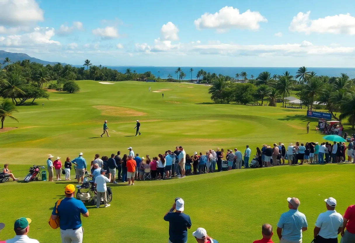 Golf tournament scene at Lotte Championship in Hawaii