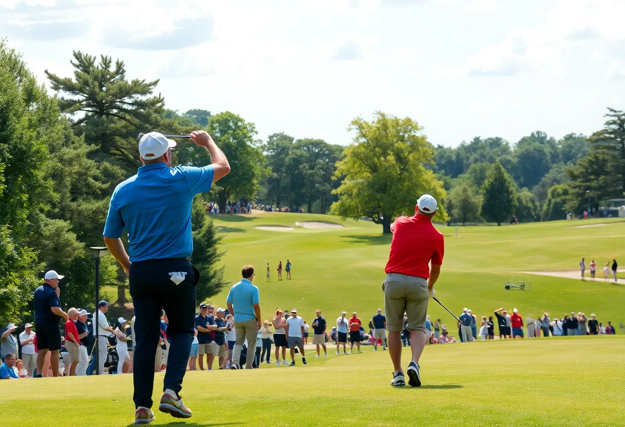 Golfers competing at the LPGA Shanghai tournament