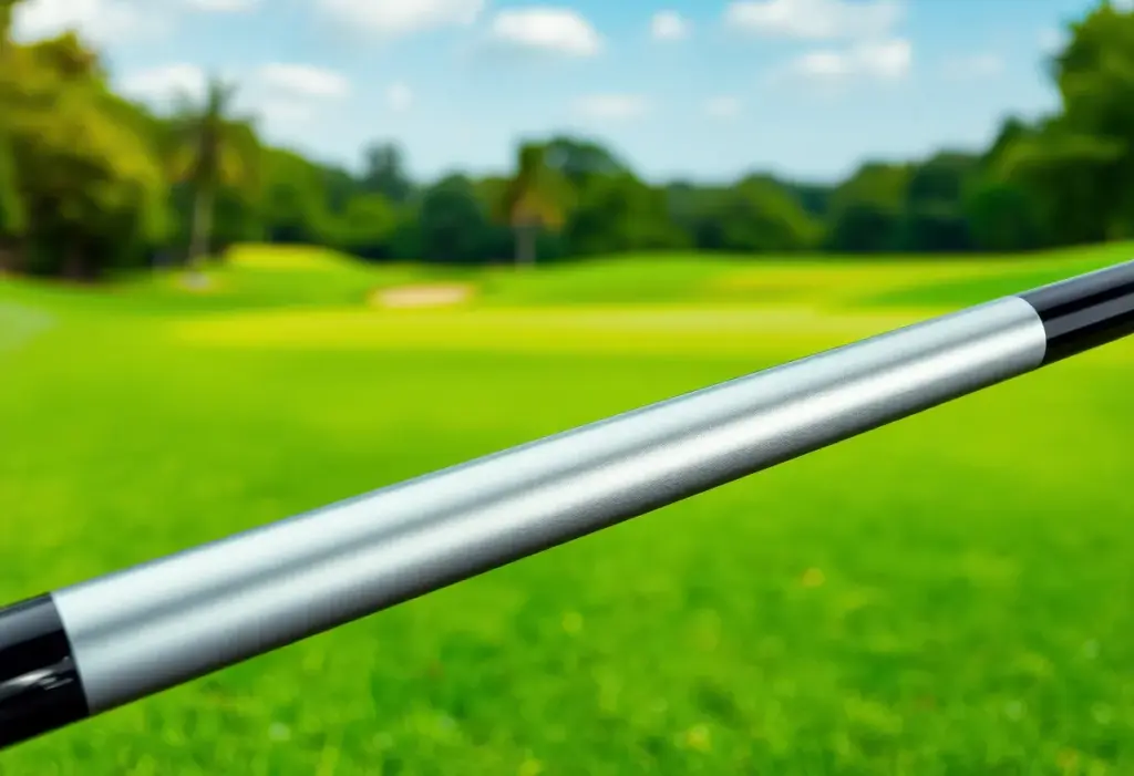 Lightweight Mitsubishi Vanquish golf shaft on a golf course