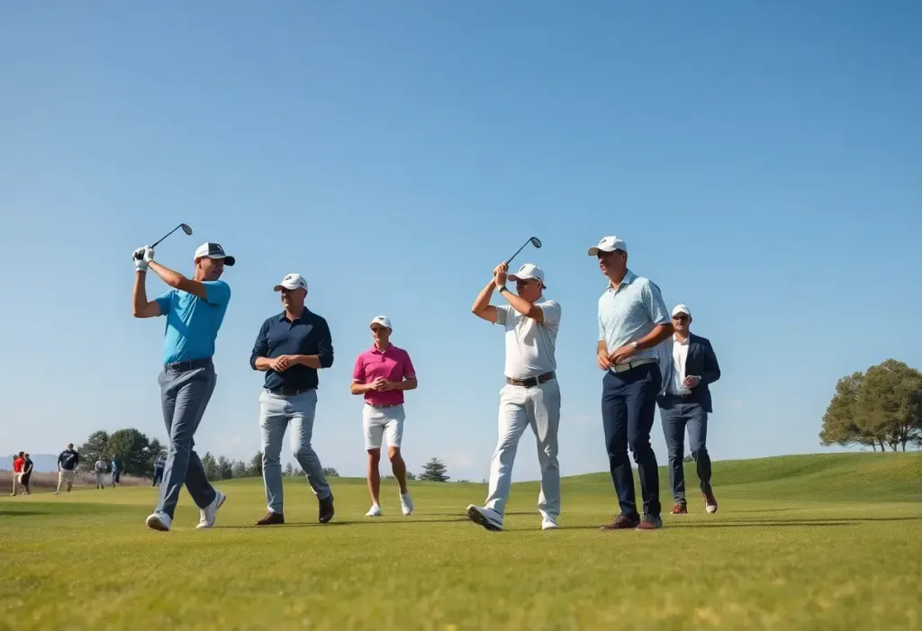 Professional golfers and corporate executives at the NDTV Golf Pro-Am event.