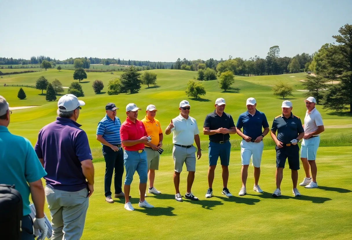 Participants enjoying a round of golf at NDTV's Golf Pro-Am event.