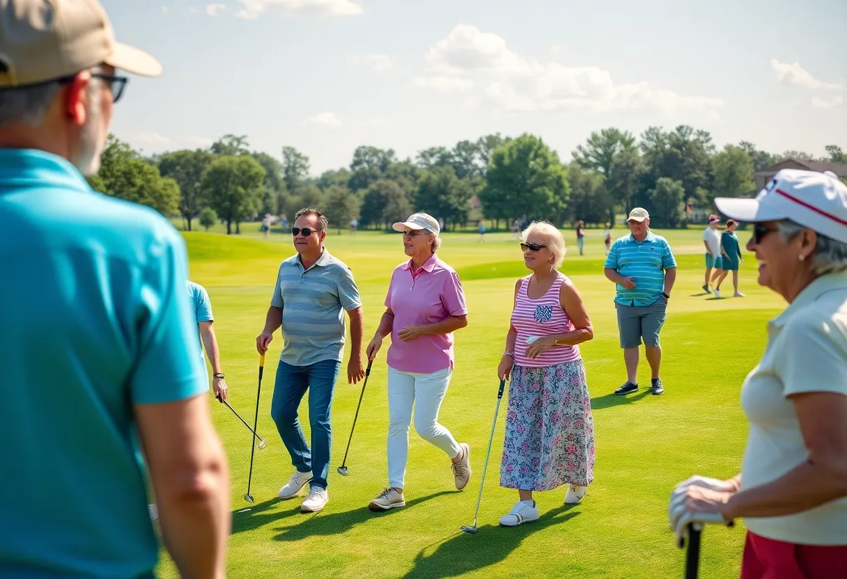 Golfers enjoying a sunny day at the NDTV Golf Pro-Am event.