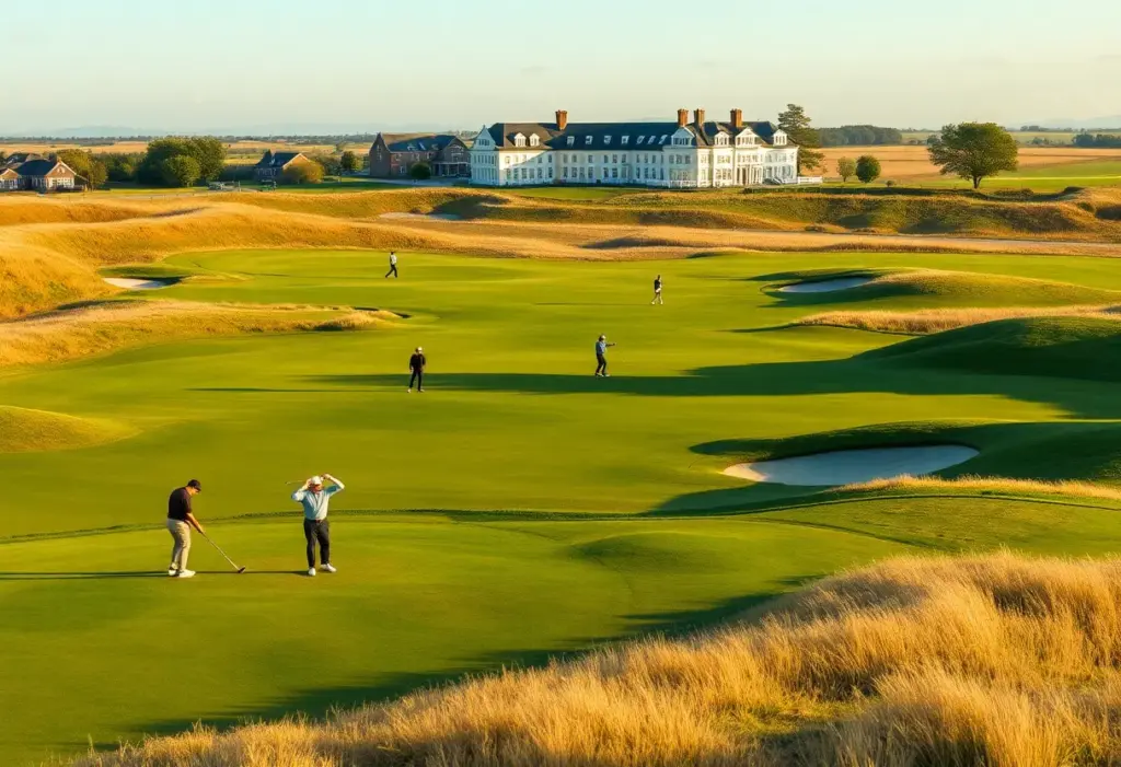 Golfers at the Old Course during renovations