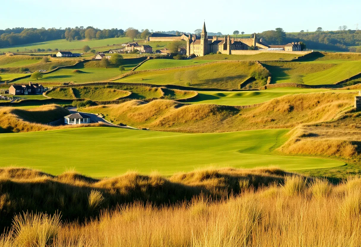 Scenic view of the Old Petty Course with rolling hills and landscape