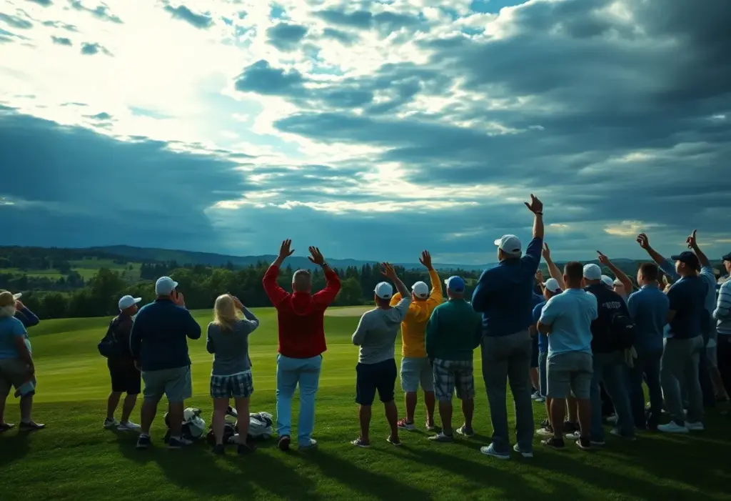 Golf fans celebrate victory at the Open de España 2025
