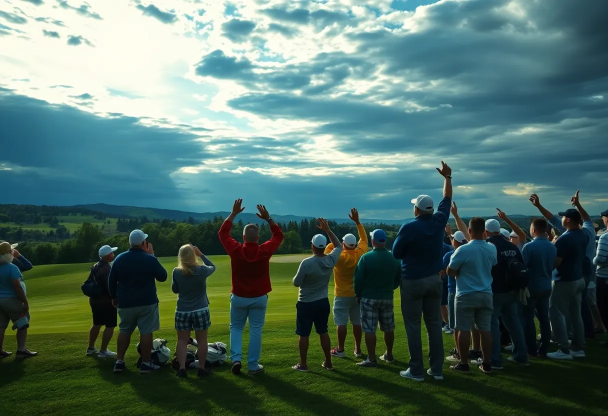 Golf fans celebrate victory at the Open de España 2025