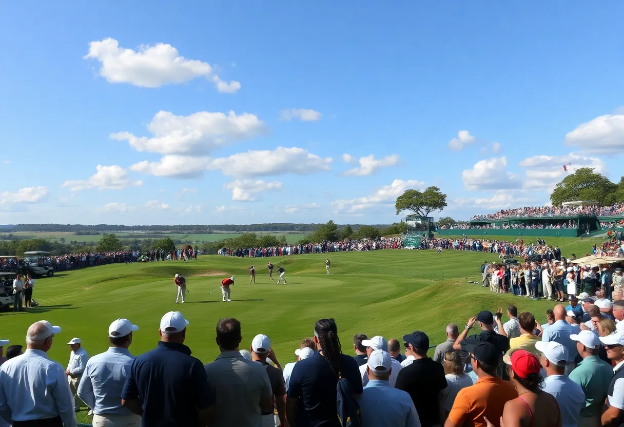 Golf tournament with players competing at the Egyptian Open
