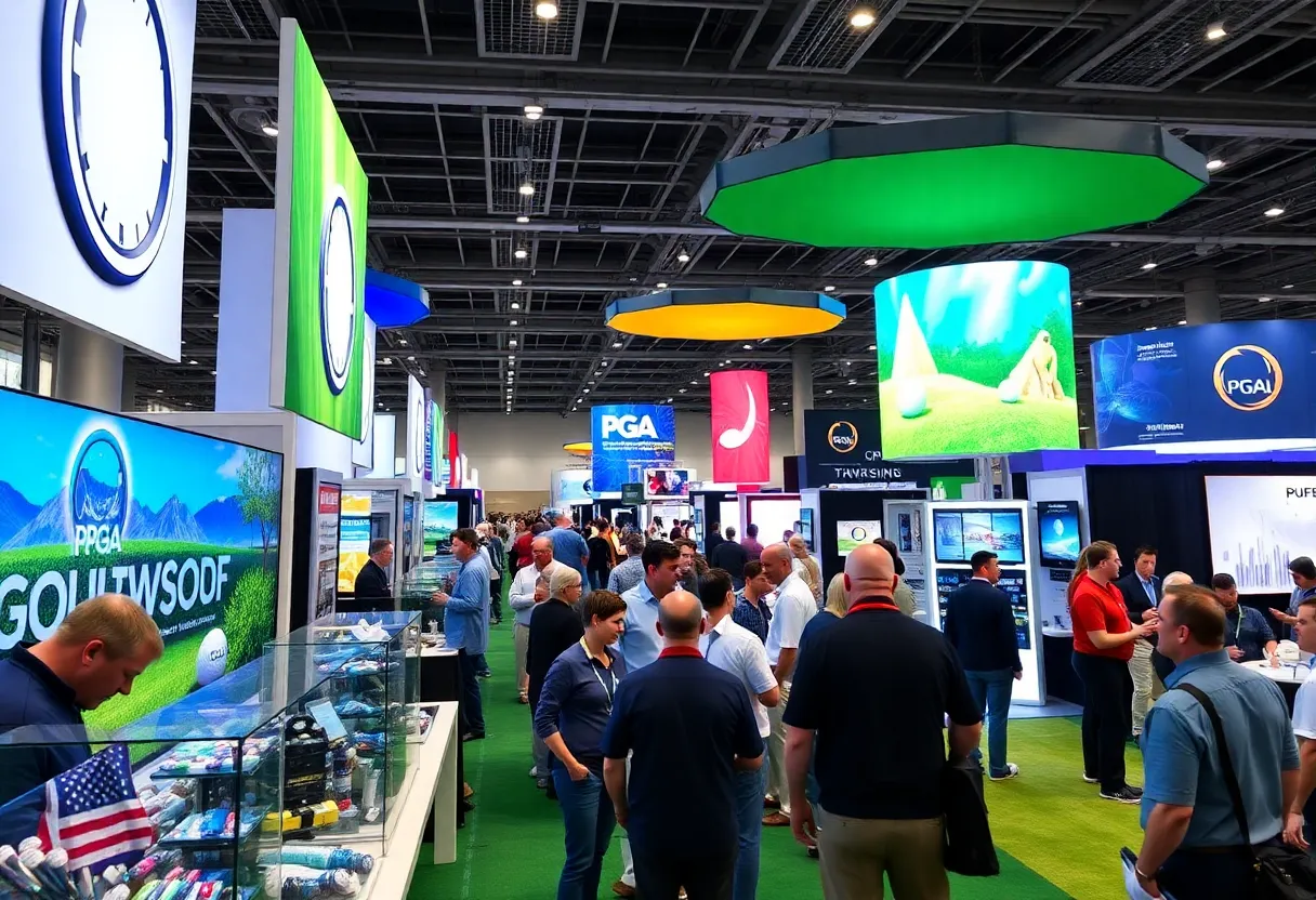 Attendees at the PGA Show 2026 engaging with new golf innovations