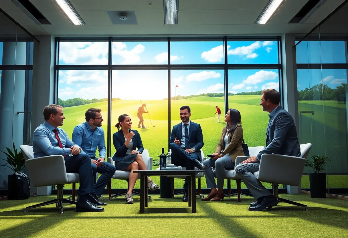 PGA Tour leadership team in a meeting