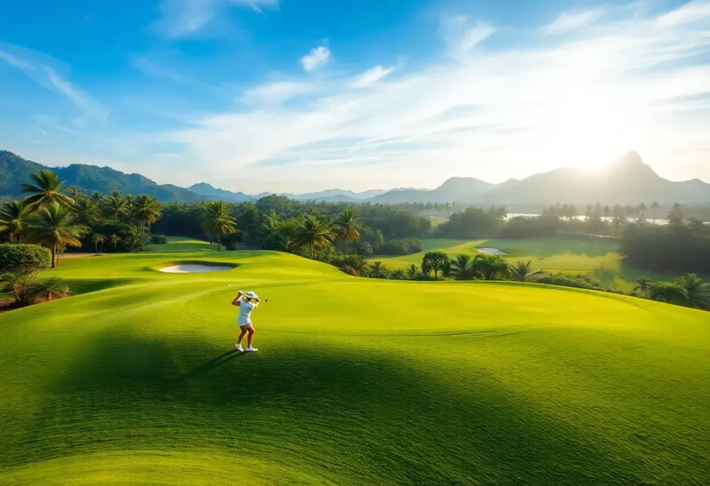 View of Sta. Elena Golf Club in the Philippines during a tournament
