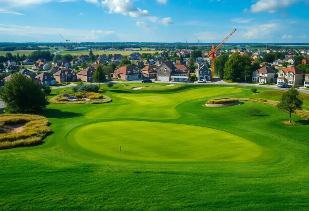 A golf course being transformed into residential lots