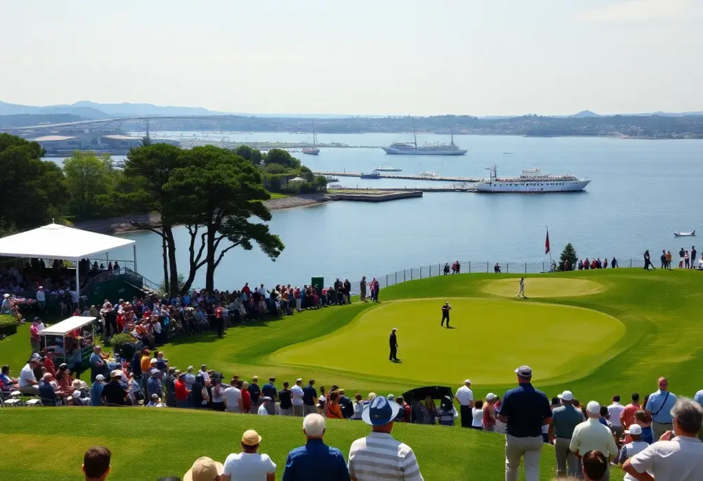 Players competing at the Rolex Grand Final golf tournament