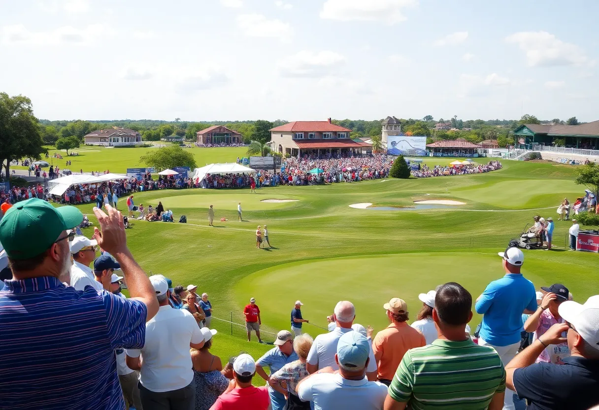 Excited crowd at the Ryder Cup tournament